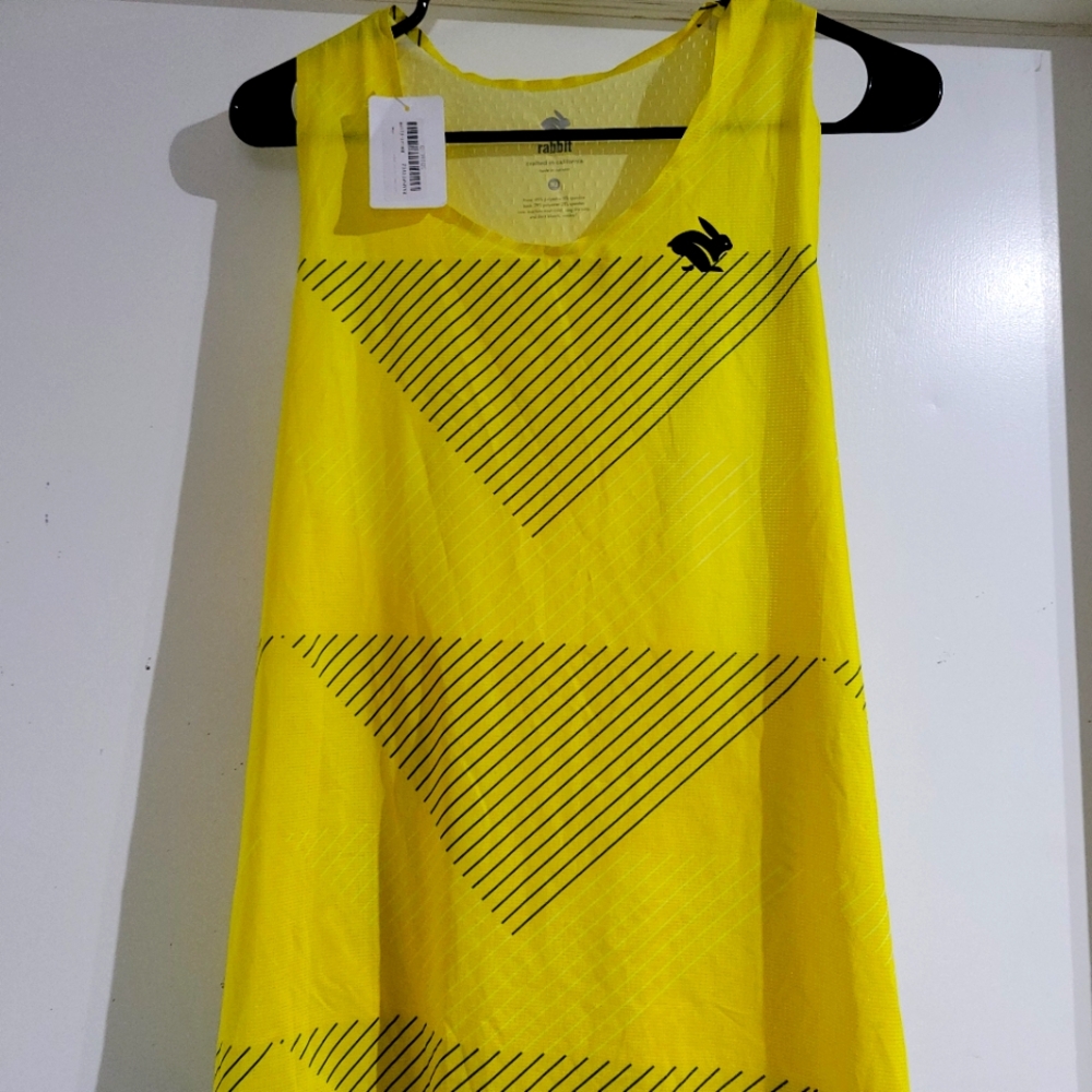 Yellow Tank Top with Black Stripes